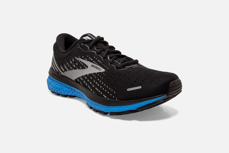 Brooks Ghost 13 Road Running Shoes Mens - Black/Grey/Blue - NZSGV-0371